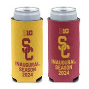 USC Trojans Big 10 Inagural Season Cardinal and Gold Slim Can Coozie